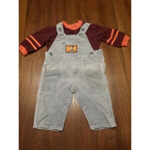 A little Angel Vintage 70s Toddler Boy Corduroy Overalls Football 12 Months